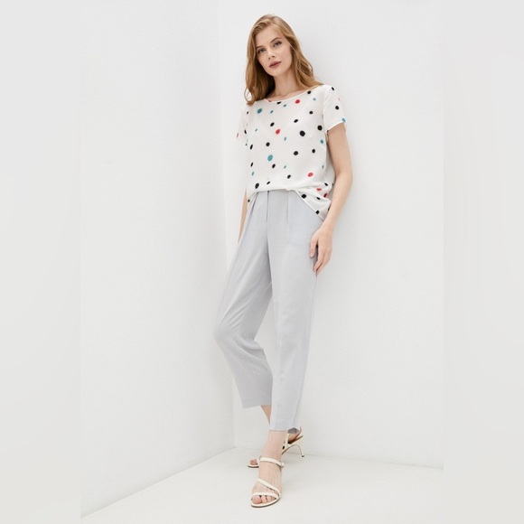 Emporio Armani Mulberry Silk Multi Colour Spotted Blouse Womens Size 42 - Picture 13 of 13